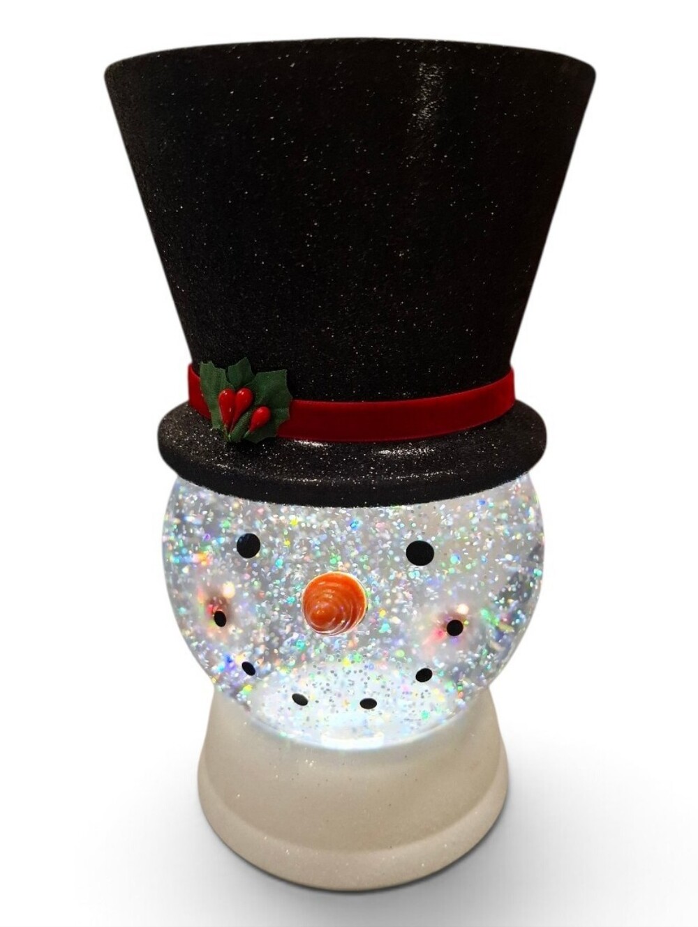 Bath & Body Works Snowman Pedestal Candle Holder Light‎ Up Glitter Water Globe